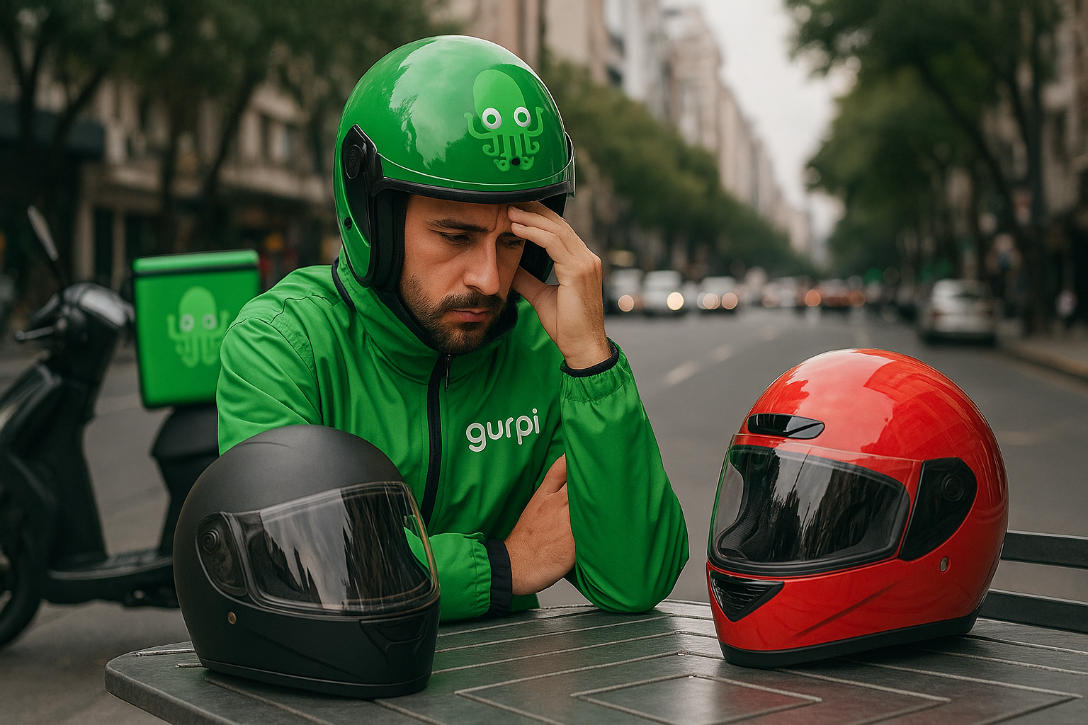 Casco de moto para delivery